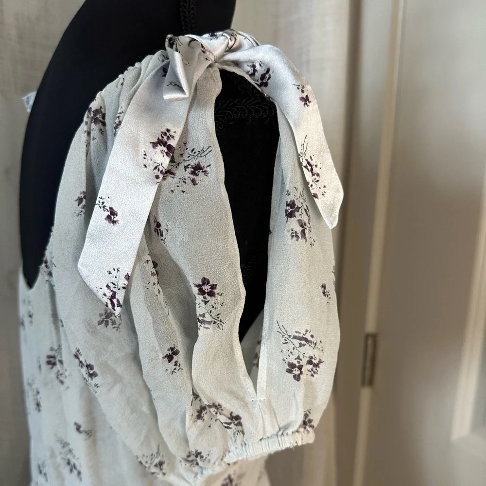 LOVESHACKFANCY lavender purple floral peasant dress size 2 - Picture 4 of 9